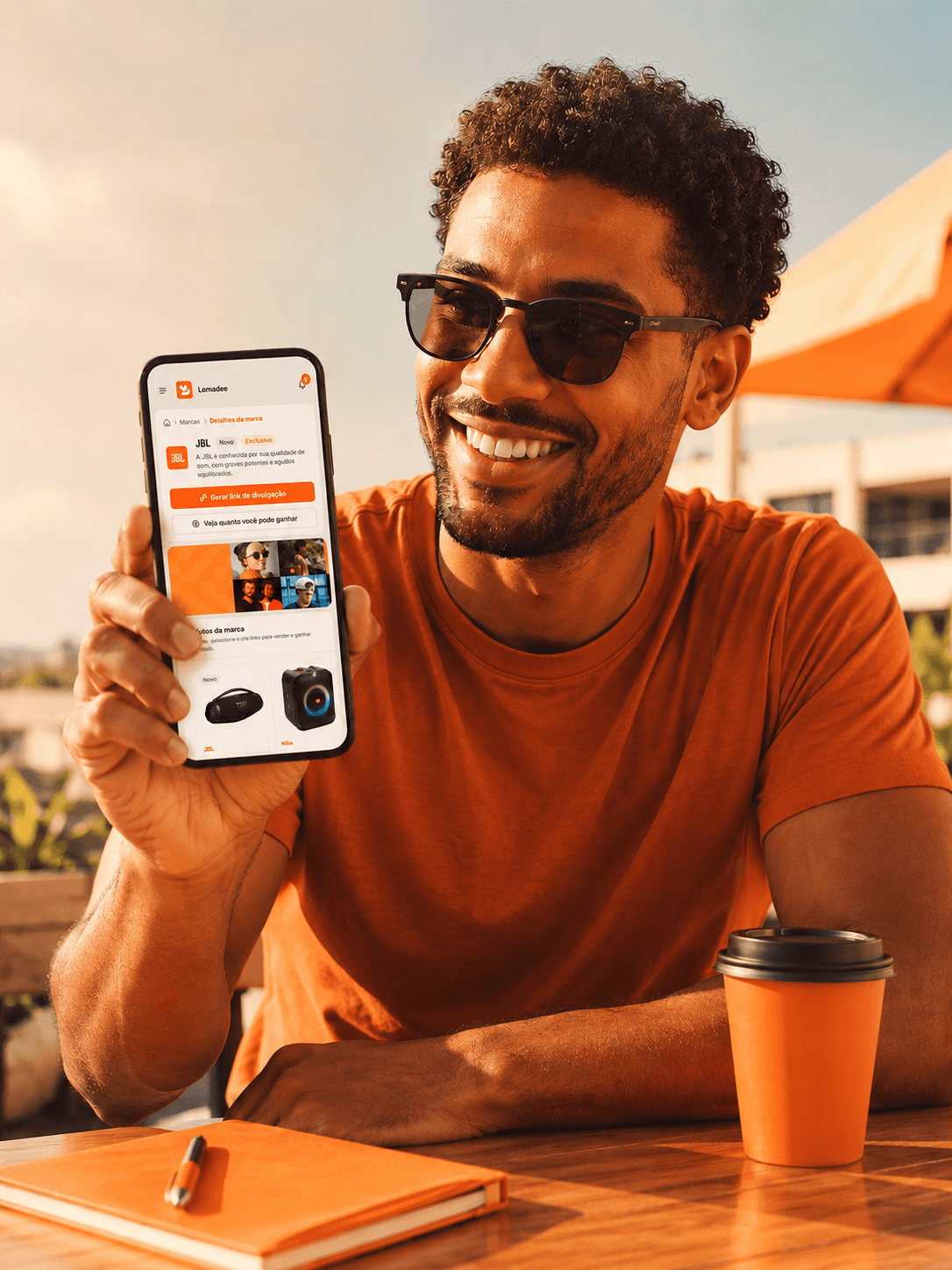 Screen showing trackable links and coupons
